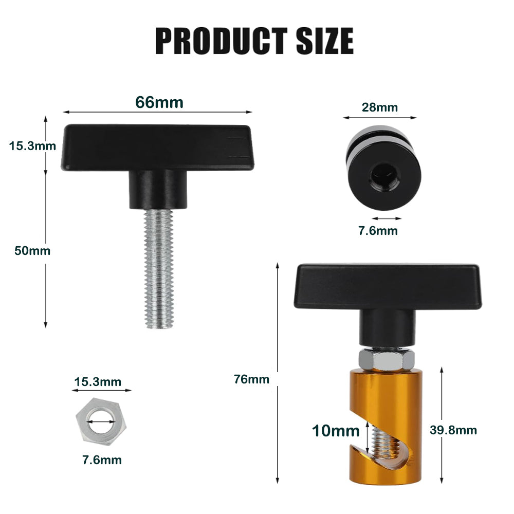 Gold Car Hood Strut Retaining Clip 10mm Lift Support Clamp Prop Trunk Tailgate