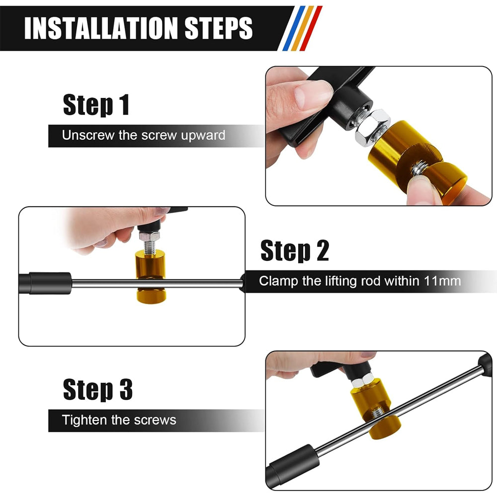 Gold Car Hood Strut Retaining Clip 10mm Lift Support Clamp Prop Trunk Tailgate