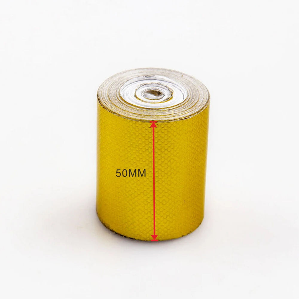 5m Gold Exhaust Heat Wrap Tape Turbo Shield Roll for Car Motorcycle Engine