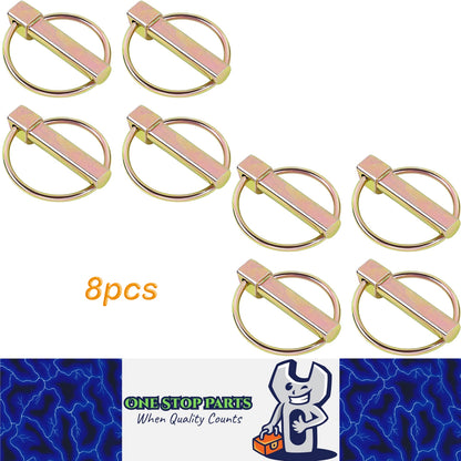 8pcs 11mm O-shape Lynch Pin Heavy Duty Steel Coupler Latch Ring Clip Hitch Pins