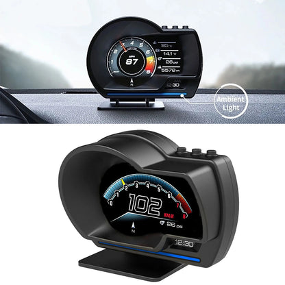 OBD2+GPS Car HUD Display Speedometer RPM Turbo Alarm Gauge for Car Truck SUV