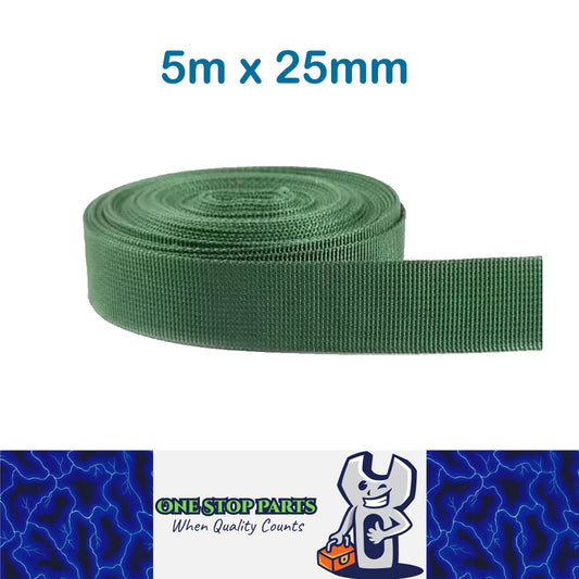 5m x 25mm GrassGreen Nylon Webbing Strap Safety Belt Knapsack Bag Leash DIY
