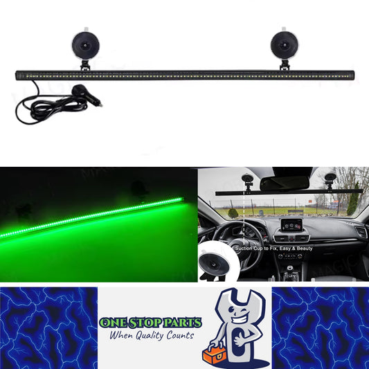 Green Flexible Car Strobe Light Windshield Suction Mount 83CM Beacon Lamp
