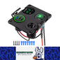 4 in 1 Green Switch Panel 12V QC3.0+Dual PD USB Charger Voltmeter Power Socket