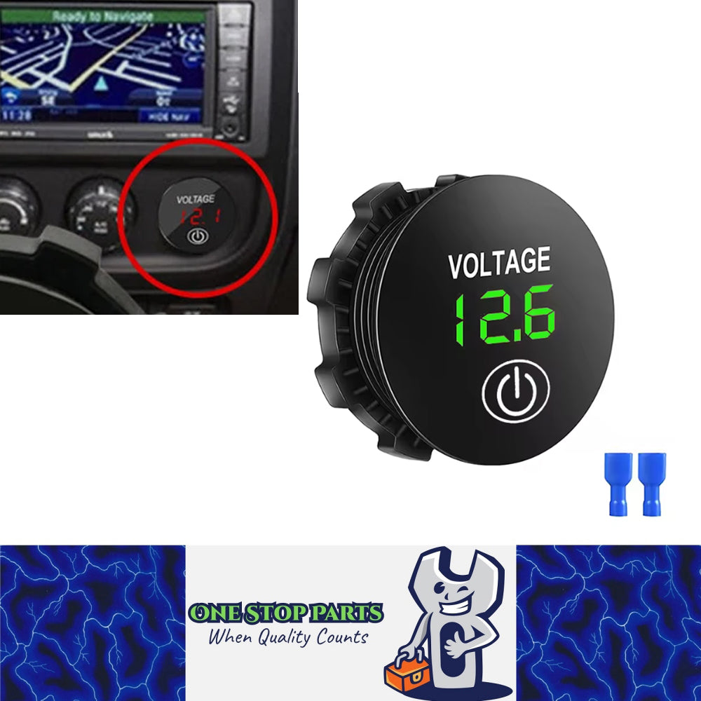 1 x Green LED Digital Voltmeter Touch Switch Voltage Gauge Meter Car Boat Marine