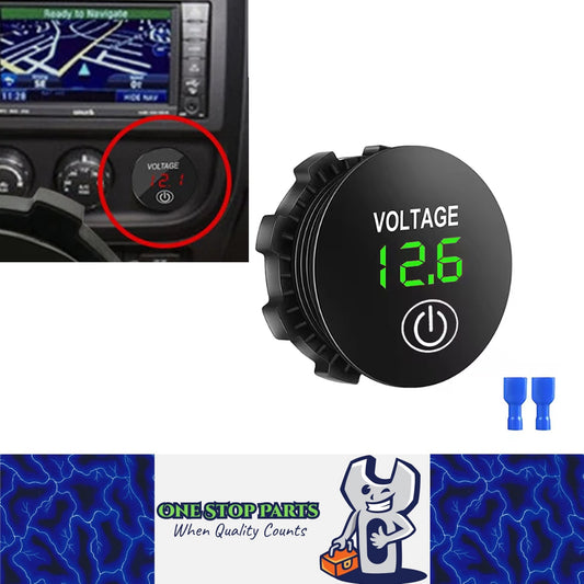 1 x Green LED Digital Voltmeter Touch Switch Voltage Gauge Meter Car Boat Marine