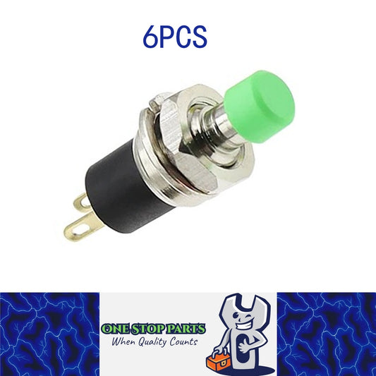 6 x Green Push Button Switches 7mm ON/OFF Self Reset Panel Momentary Switches