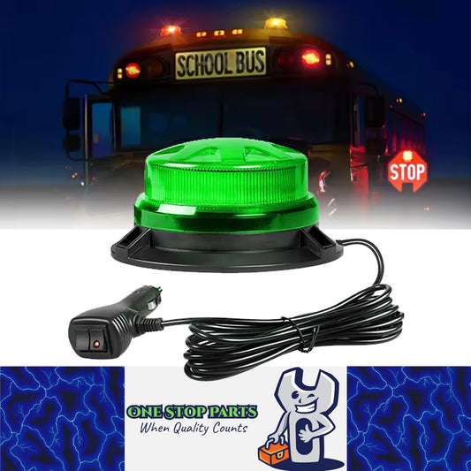 Green LED Emergency Strobe Light Magnetic Roof Flashing Beacon Warning Light