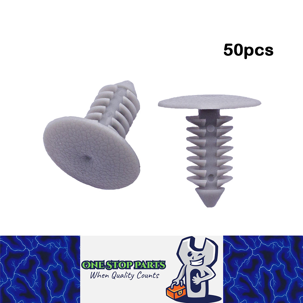 50 x 9mm Grey Plastic Body Rivets Fasteners Suits 8mm Hole with 20mm Head 50pcs