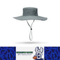 Grey Men Anti-UV Sun Hat Wide Brim Mesh Panama Camping Hiking Fisherman Hat