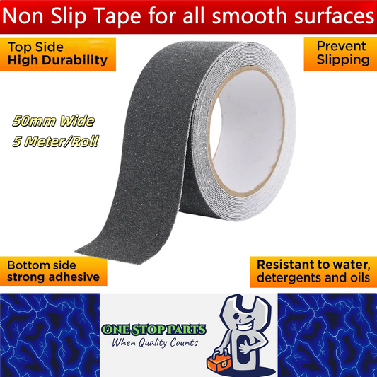 Non Slip Tape 50mm Wide x 5 Meter Roll Grey Safety Anti Slip Non Skid Tape