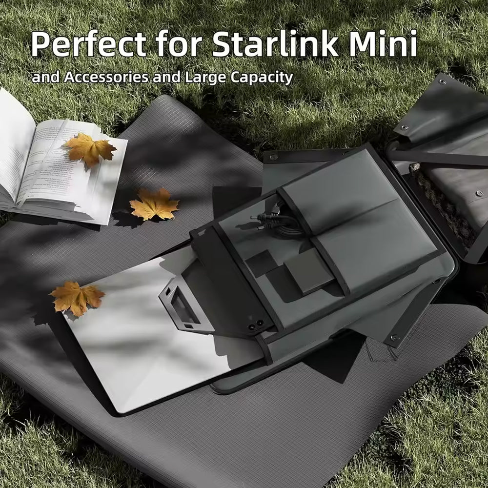 Black Starlink Mini Backpack for Starlink Mini and Accessories Hard Shell Case