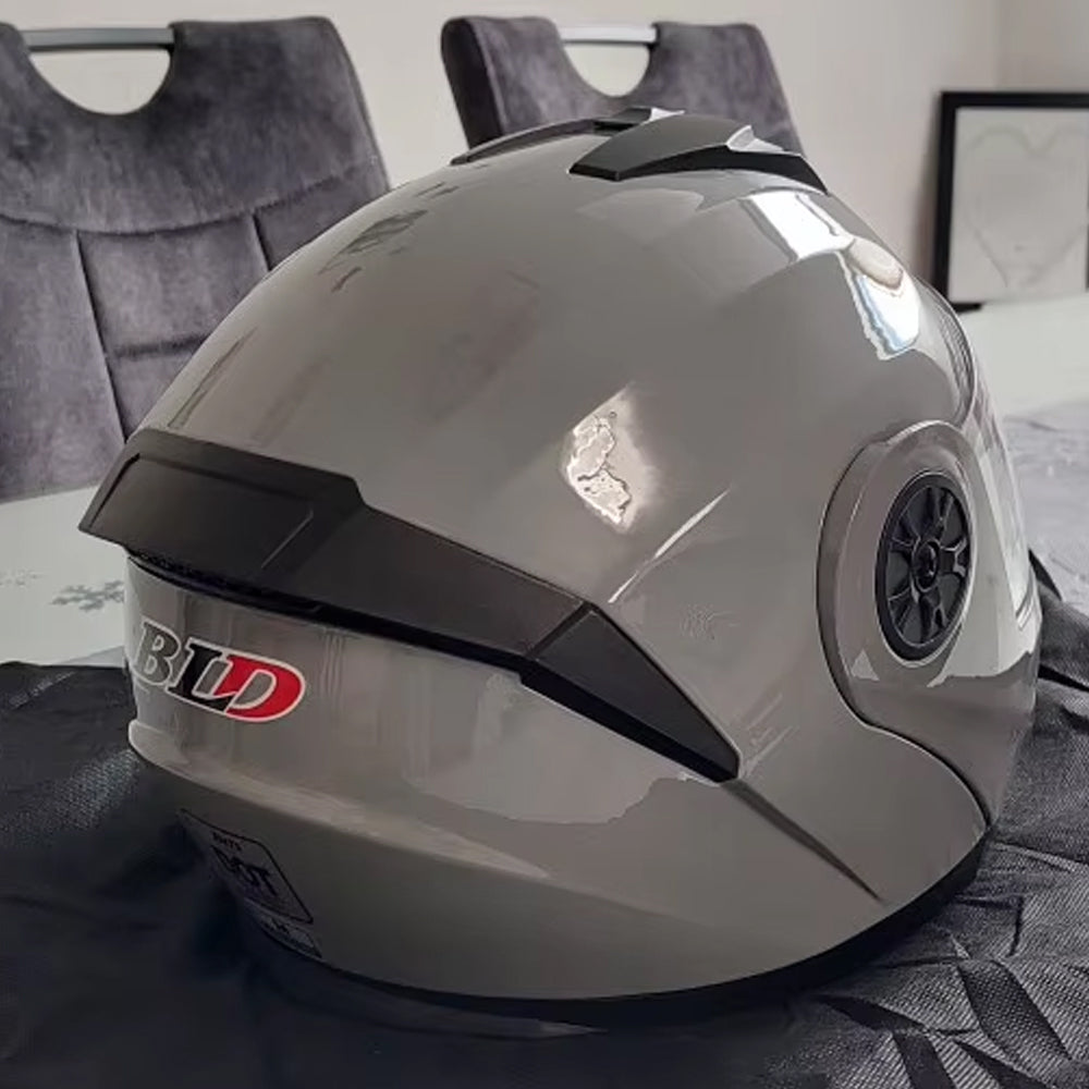 1 x Grey Size XL Motorcycle Full Face Helmet Men Women Fashion Dual Lens Helmet