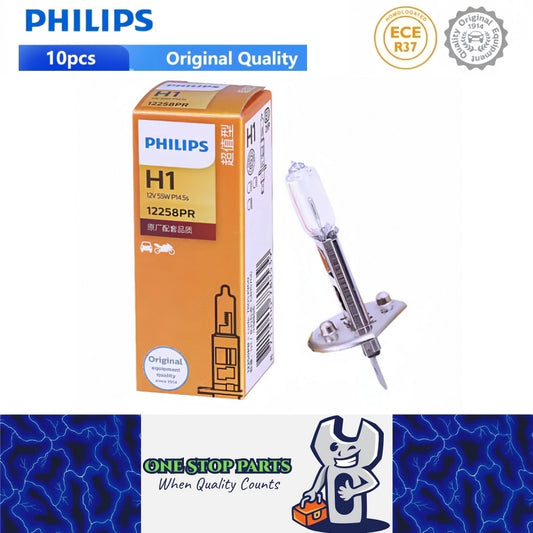 10 x PHILIPS H1 12V 55W Super Bright Halogen Clear Globes 3200k Original (10pcs)