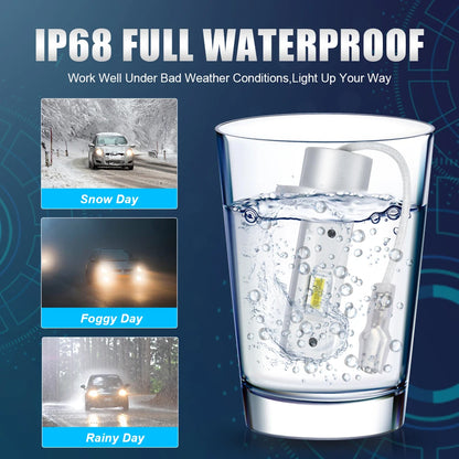2pcs H1 LED Headlight Globes 12V 30W 6000K 6000Lm CPS LED Bulbs