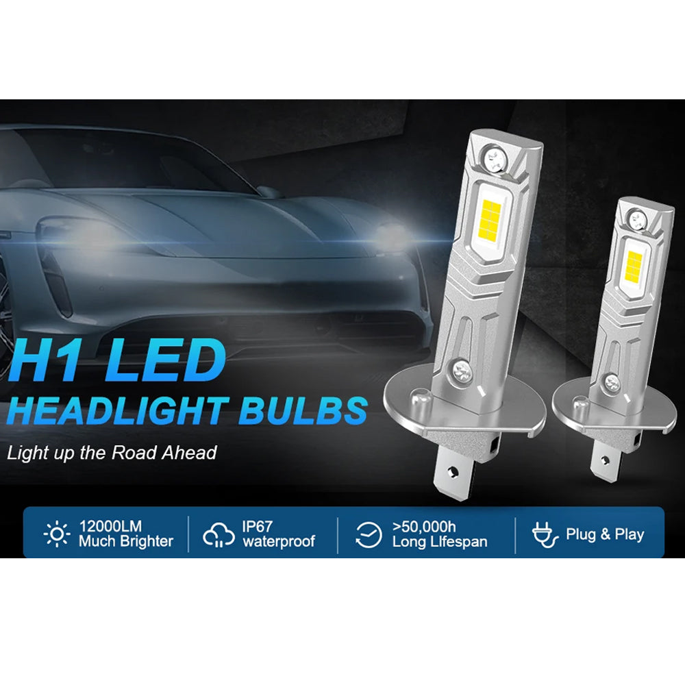 2pcs H1 LED Headlight Globes 12V 45W 6000K 10000Lm GC LEDFog Light Bulbs