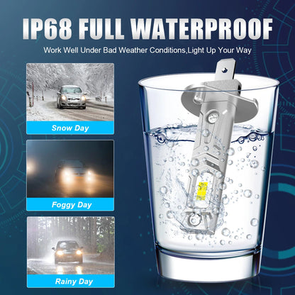 2pcs H1 LED Headlight Globes 12V 45W 6000K 10000Lm GC LEDFog Light Bulbs