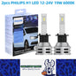 2 x Philips H1 LED Globes 12V-24V 6000K 19W H1 Philips LED Headlight H1 LED Bulb