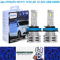 2 x Philips H8 H11 H16 LED Globes 12V-24V 6000K 24W Philips LED Headlight Bulb