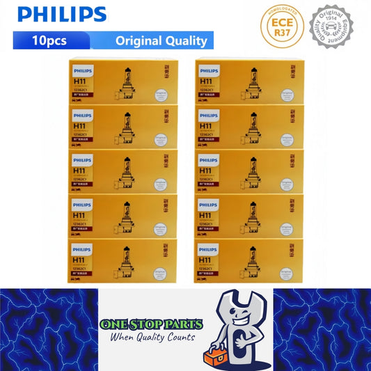 10 x PHILIPS H11 12V 55W Super Bright Halogen Globes 3200k Original Headlights