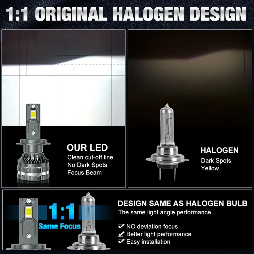 2 x H3 LED Globes 12V 6500K 60W Super Bright H3 LED Headlight Bulbs H3 Fog Light