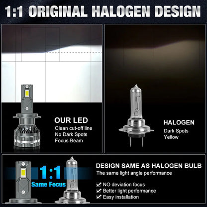 2 x H3 LED Globes 12V 6500K 60W Super Bright H3 LED Headlight Bulbs H3 Fog Light