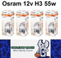 4 x Osram 12v H3 55w Halogen Clear Globes 3200k Classic 64151 (4pcs)