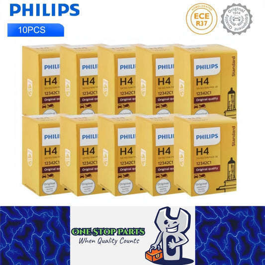 10 x PHILIPS H4 12V 60/55W Super Bright Halogen Globes 3200K Original Headlights
