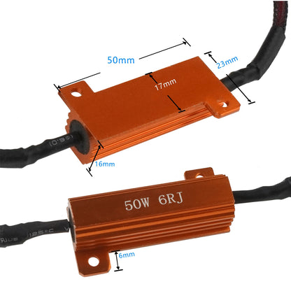2 x H7 LED Resistor 50W 6 Ohm Canbus Harness Fix Blink Flicker Headlight Error