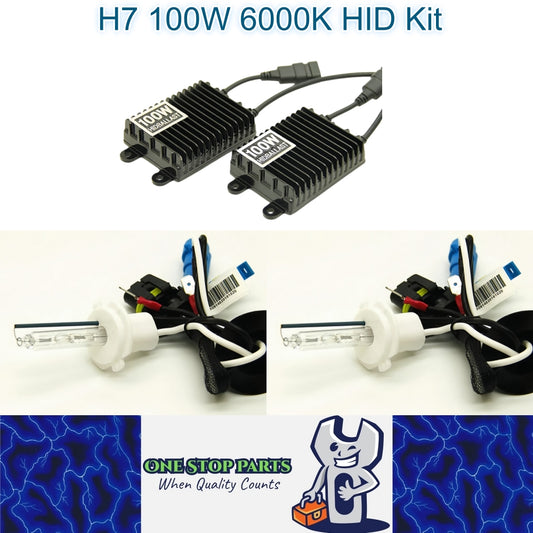 H7 100w 6000k HID Kit 2 x 100w HID Ballasts and 2 x 100w H7 6000k HID Globes