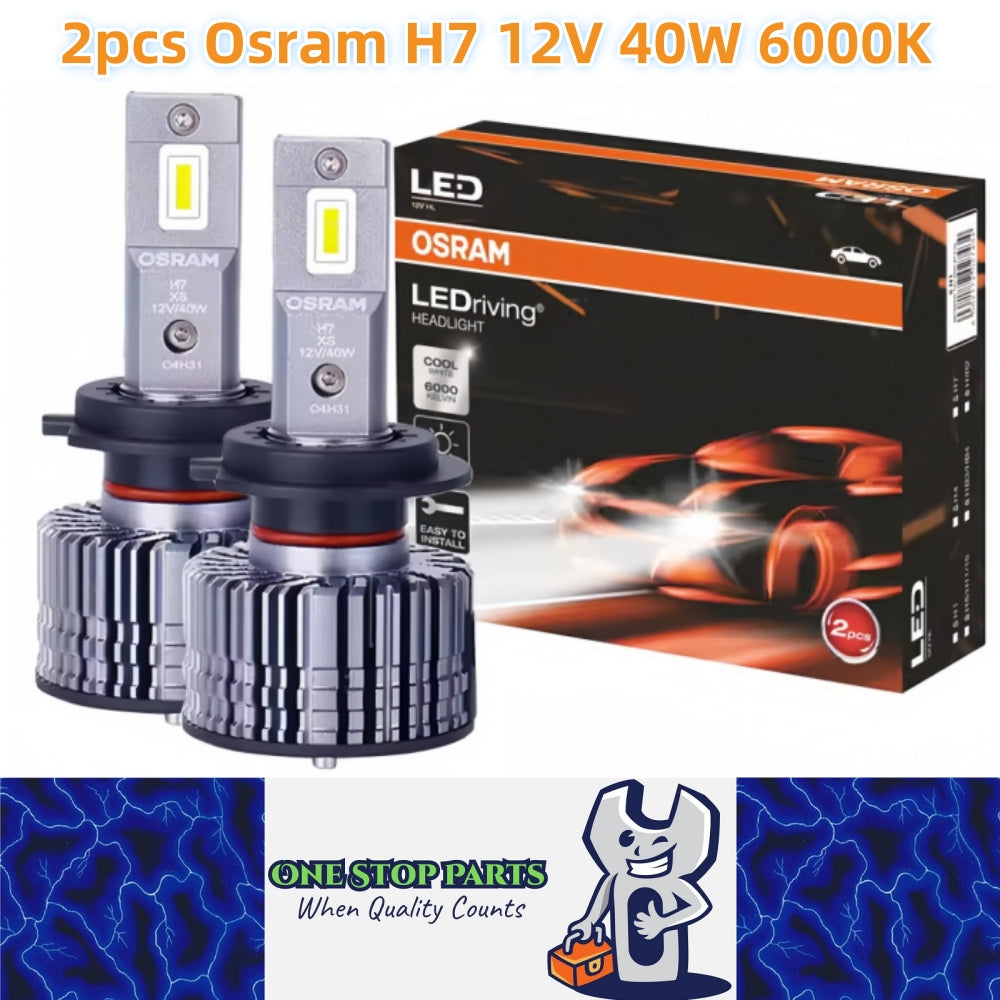2 x Osram H7 LED Globes 12V 6000K 40W Car Headlight LEDriving Super Bright Bulbs