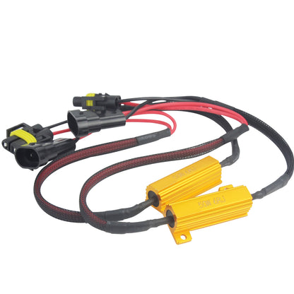 2pcs H8 H11 LED Resistor Harness 50W 6Ω Fix Hyper Flash Flicker Error Lights