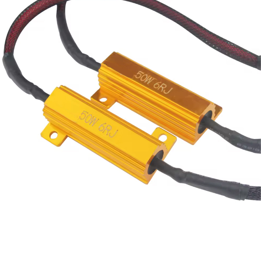 2pcs H8 H11 LED Resistor Harness 50W 6Ω Fix Hyper Flash Flicker Error Lights