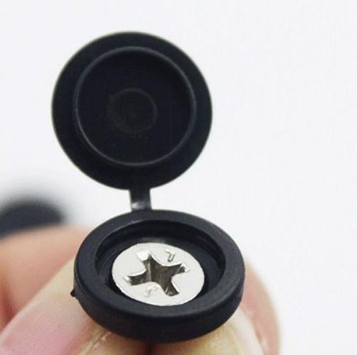 100 x Black screw covers Bulk Screw Cap Covers with Lid (100pcs)