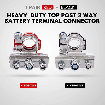 2 x Battery Terminals Positive and Negative Step Up Bolt Terminals (Style 1)