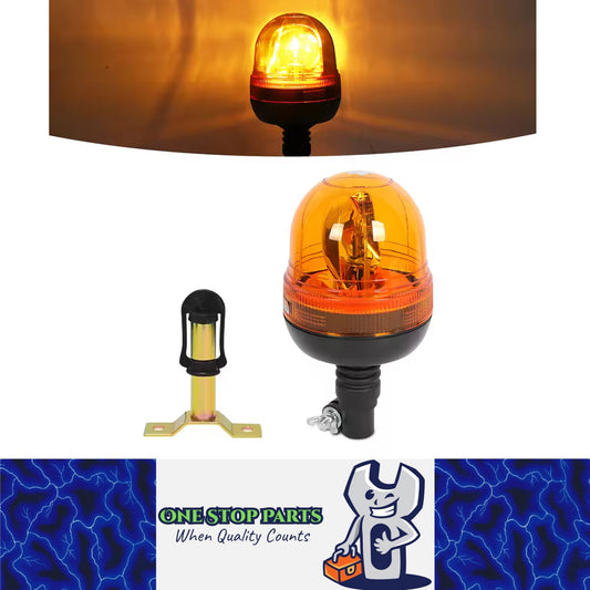 1x Amber Halogen Strobe Light 12V Beacon Lamp Warning Flashing Lamp with Bracket