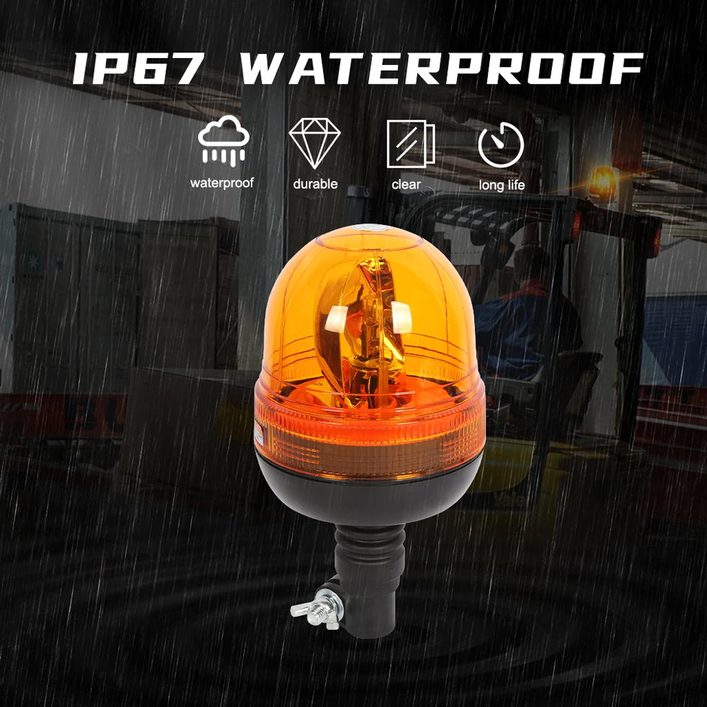 1x Amber Halogen Strobe Light 12V Beacon Lamp Flashing Warning Lamp with Bracket