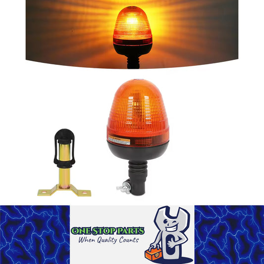 1x Amber Halogen Strobe Light 12V Beacon Lamp Flashing Warning Lamp with Bracket
