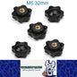 5 x M5 32mm Hand Tighten Nut 6 Petal with Stopper for Easy Release Applications