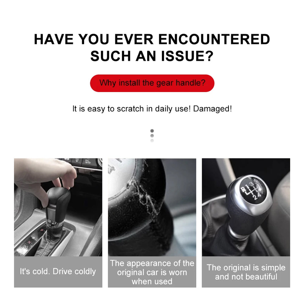 White Hoodie Car Gear Shift Knob Cover Gearshift Handle Gear Lever Cover