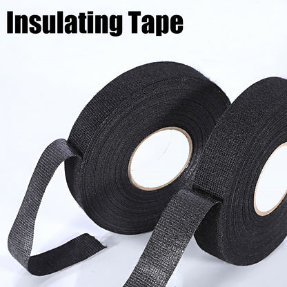 9mm Wide 10M Long Heat Resistant Electrical Harness Tape Black Fabric Cloth tape