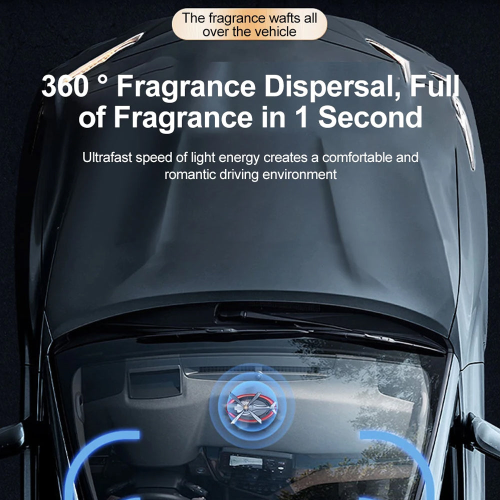 Solar Helicopter Car Air Freshener Rotating Aroma Diffuser Odour Remover