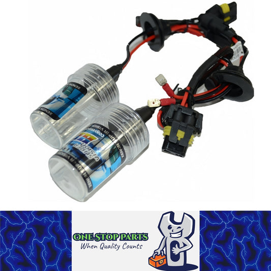 2 x H3 8000k 55w HID Globes ONLY Matched Pair ready to install to 55w hid kit