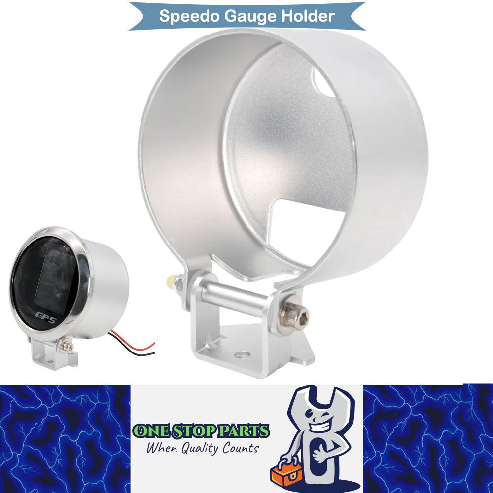 85mm Hole Speedo Gauge Holder with Adjustable base mount Silver