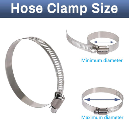 10 x 16-25mm Strong Stainless Steel Hose Clamps wide 8mm x 0.3mm Thick (10pcs)