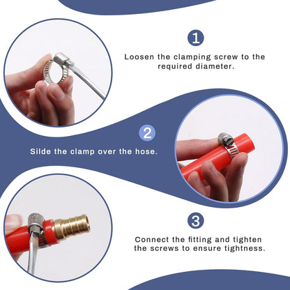 5 x 59-82mm Strong Stainless Steel Hose Clamps wide 12mm x 0.3mm Thick (10pcs)