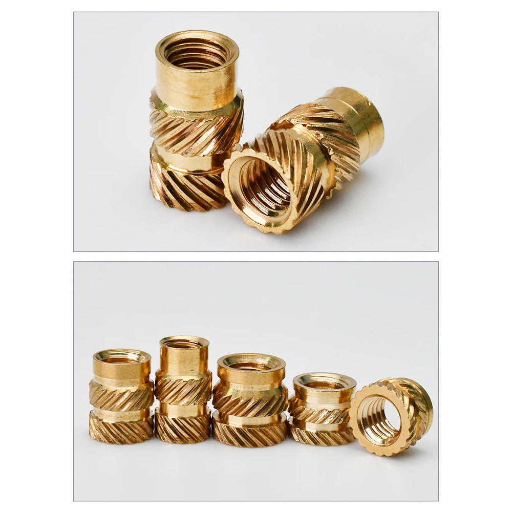 60 x M2 OD3.2mm Length 6mm Brass Hot Melt Insert Knurled Nut For 3D Printer