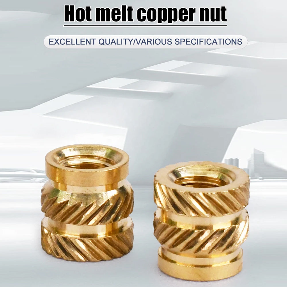 60 x M2 OD3.2mm Length 8mm Brass Hot Melt Insert Knurled Nut For 3D Printer