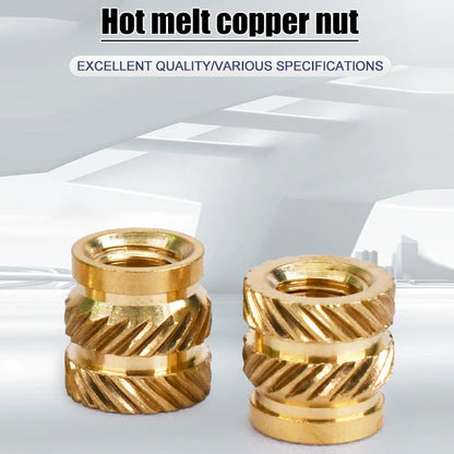 60 x M2 OD3.2mm Length 8mm Brass Hot Melt Insert Knurled Nut For 3D Printer