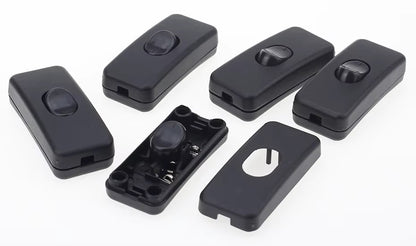 5 x 12V INLINE ON / OFF BLACK ROCKER SWITCH LAMP SPOT LIGHT INLINE CARAVAN